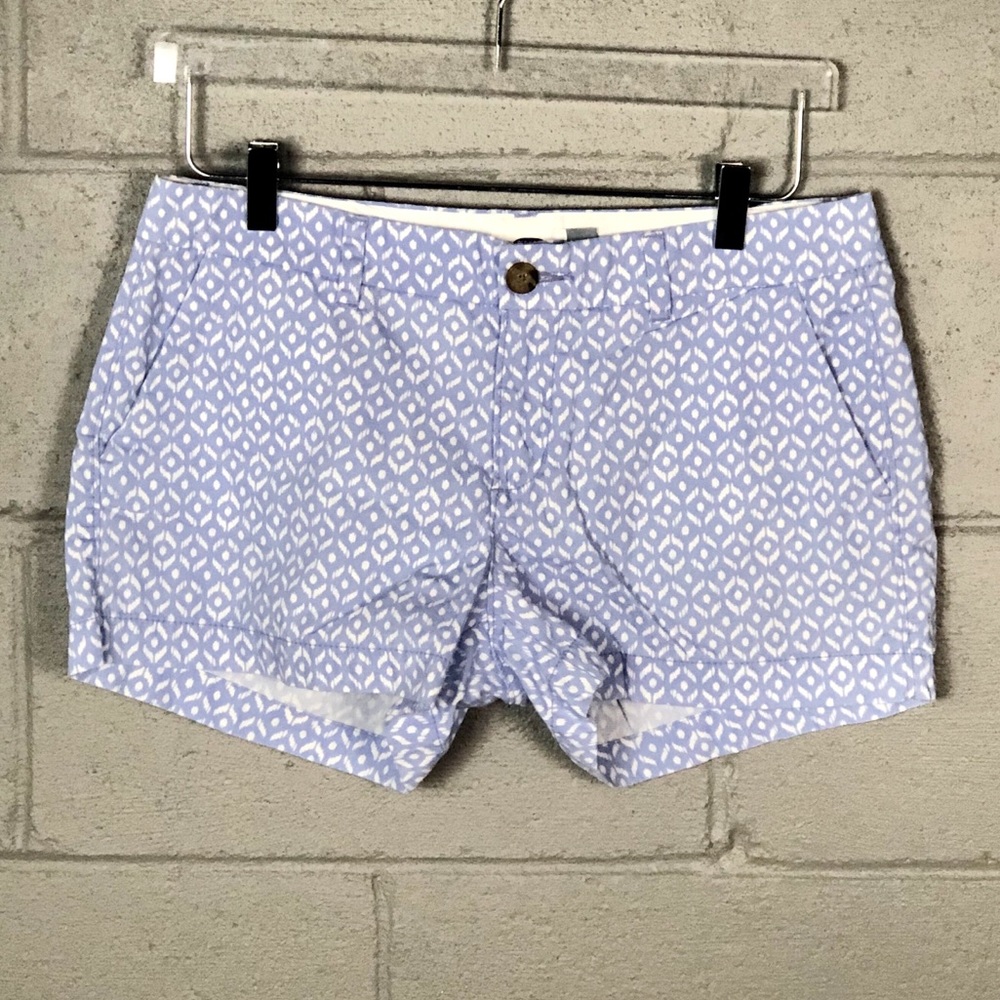 Old Navy White & Blue Ikat Print Shorts
